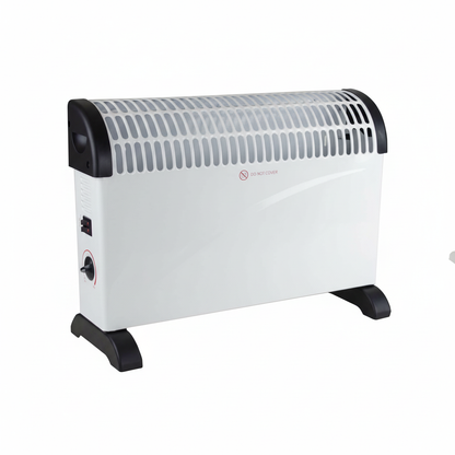 alpina Chauffage Électrique à Convection CHYO2 Radiateur Électrique 2000W - avec Thermostat Réglable et Fonction Turbo - Pièces jusqu'à 15m2 - Protection Surchauffe - Blanc