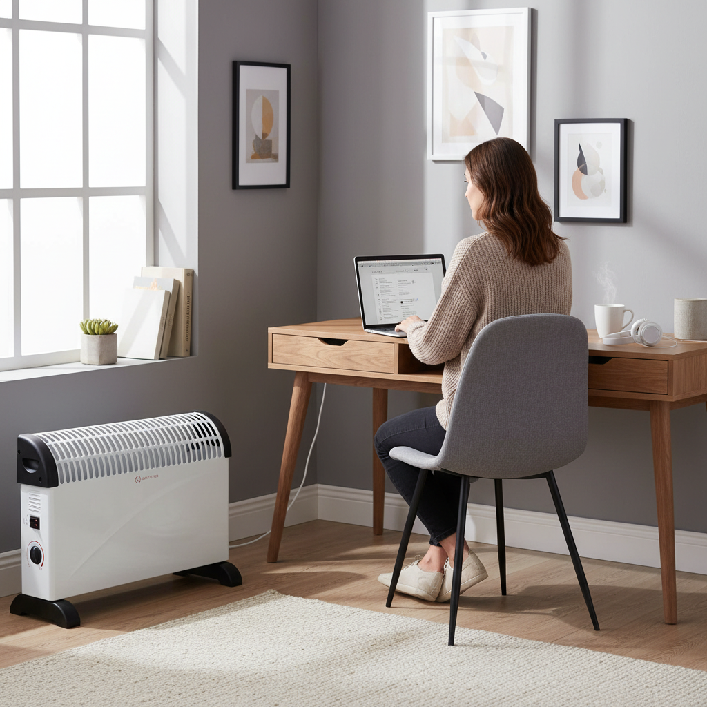 alpina Chauffage Électrique à Convection CHYO2 Radiateur Électrique 2000W - avec Thermostat Réglable et Fonction Turbo - Pièces jusqu'à 15m2 - Protection Surchauffe - Blanc